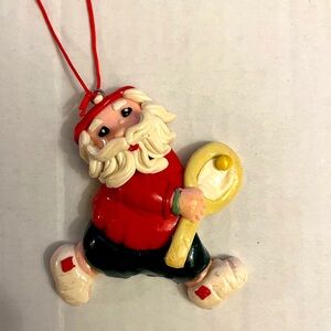 Santa Claus Handmade Polymer Resin Tennis Ornament